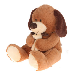 16'' Plush Dog With Baby 