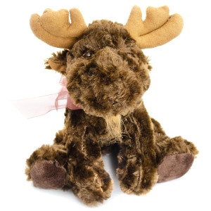 7" Plush Moose With Ribbon 