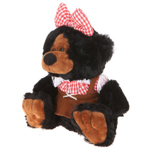 10" Plush Hillbilly Girl Black Bear By Giftable World®