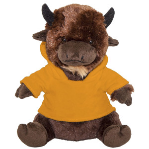 10" Plush American Buffalo With Customizable Hoodie 