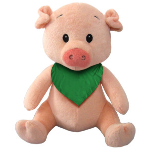 7" Plush Pig With Customizable Bandana 
