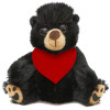 7" Plush Mop Top Black Bear With Customizable Bandana By Giftable World®