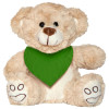 7" Plush Beige Bear With Customizable green Bandana By Giftable World®