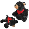 10" Plush Lying Black Bear With Customizable Bandana By Giftable World®