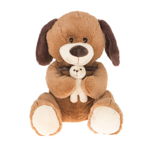 16'' Plush Dog With Baby 