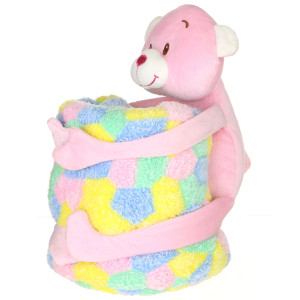 4 Assorted Plush Animals With Blankets 