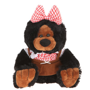 10" Plush Hillbilly Girl Black Bear By Giftable World®