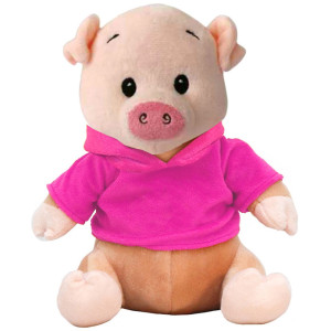 10" Plush Pig With Customizable Hoodie 