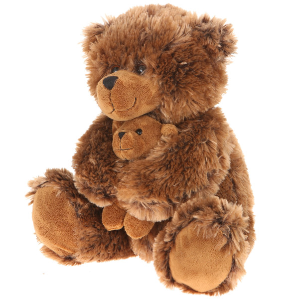 14 Plush Shaggy Brown Bear With Baby By Giftable World