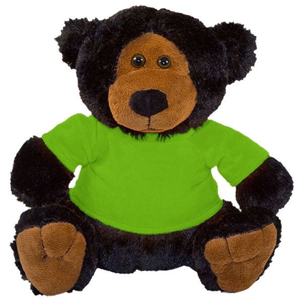 10" Plush Black Bear 2 With Customizable T-Shirt By Giftable World®